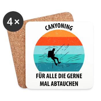 Canyoning Bergsteigen Klettern Wandern Berge - Untersetzer (4er-Set) - Weiß - Vorne