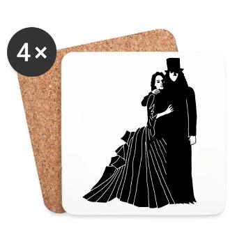 Ghostly couple - Coasters (set of 4) - white - Front