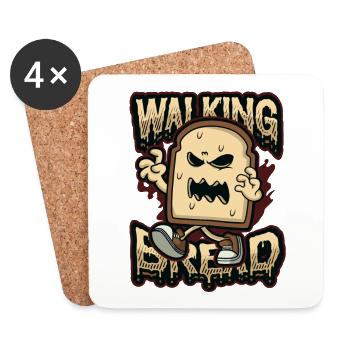 Walking Bread, Funny Halloween Costume - Coasters (set of 4) - white - Front