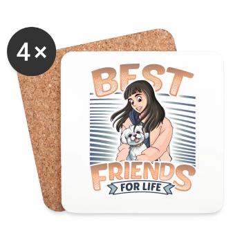 Juste une fille qui aime les chiens maltais - Dessous de verre (lot de 4) - blanc - Devant