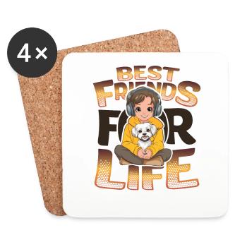 Juste une fille qui aime les chiens maltais - Dessous de verre (lot de 4) - blanc - Devant