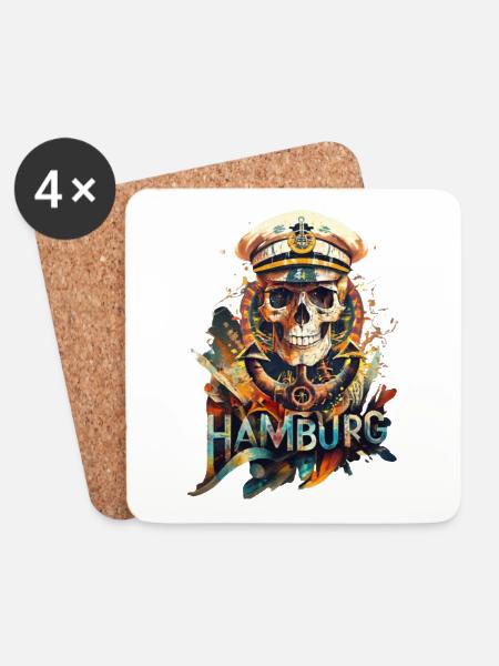 Mega coole Kleidung und Accessoires für Hamburger - Untersetzer (4er-Set) - Weiß