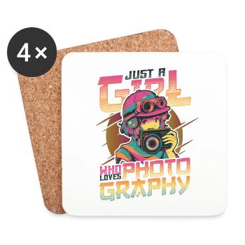 Juste une fille qui aime la photographie - Dessous de verre (lot de 4) - blanc - Devant