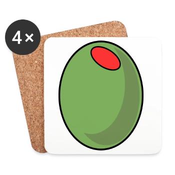 POIVRONS D’OLIVE VERTE - Dessous de verre (lot de 4) - blanc - Devant