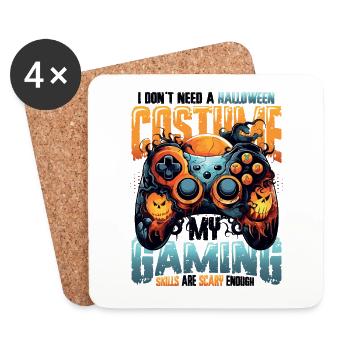 Spooky gaming skills for Halloween - Coasters (set of 4) - white - Front