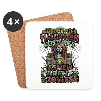 No Halloween costume, just Halloween for parents - Coasters (set of 4) - white - Front