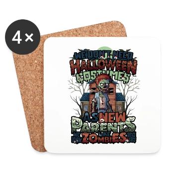 No Halloween costume, just Halloween for parents - Coasters (set of 4) - white - Front
