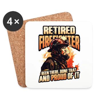 Retired firefighter - Coasters (set of 4) - white - Front