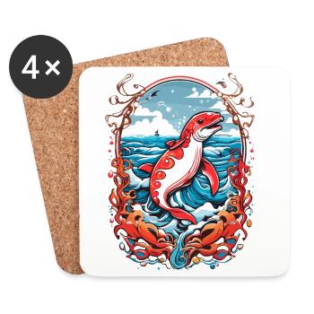 Sea creatures - Coasters (set of 4) - white - Front