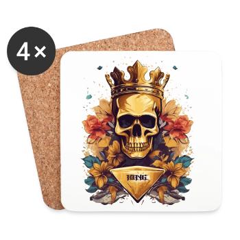 Golden Skull King - Untersetzer (4er-Set) - Weiß - Vorne