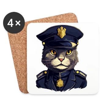 Cats Police - Coasters (set of 4) - white - Front