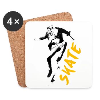 SKATE TSHIRT 2024 - Coasters (set of 4) - white - Front