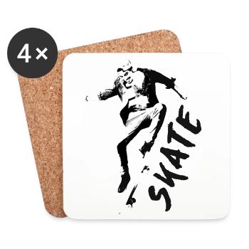 SKATE TSHIRT 2024 - Coasters (set of 4) - white - Front