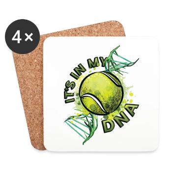 Amateur de tennis - c’est dans mon ADN, le tennis - Dessous de verre (lot de 4) - blanc - Devant