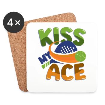 Padel-tennis-liebhaber, Kiss My Ace, Padel Tennis - Untersetzer (4er-Set) - Weiß - Vorne