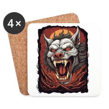 Hell demon dog - Coasters (set of 4) - white - Front