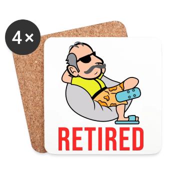 Freizeit Senior Spruch Ruhestand Pensionist Rente - Untersetzer (4er-Set) - Weiß - Vorne