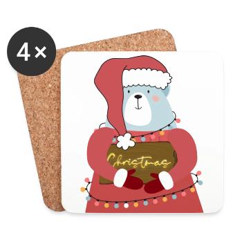 Christmas bear - Untersetzer (4er-Set) - Weiß - Vorne