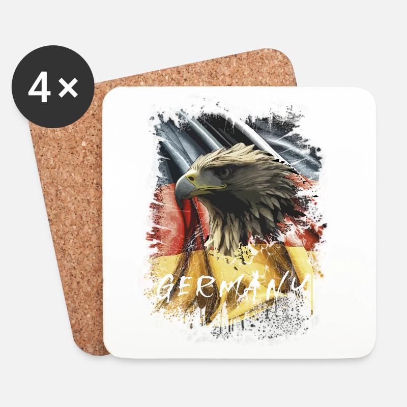 Germany Adler Adlerkopf Geschenk - Untersetzer (4er-Set) - Weiß