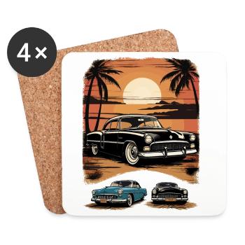 Classic Cars 1950 - Coasters (set of 4) - white - Front