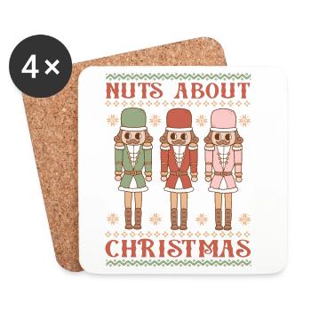 Hässlicher Weihnachtspullover - Untersetzer (4er-Set) - Weiß - Vorne