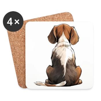 Beagle - Coasters (set of 4) - white - Front