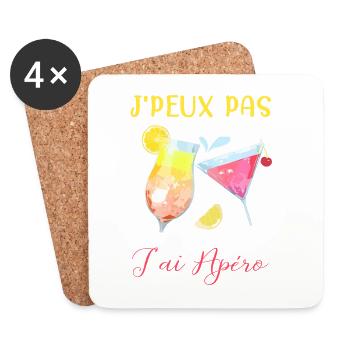 j'peux pas j'ai apero - Dessous de verre (lot de 4) - blanc - Devant