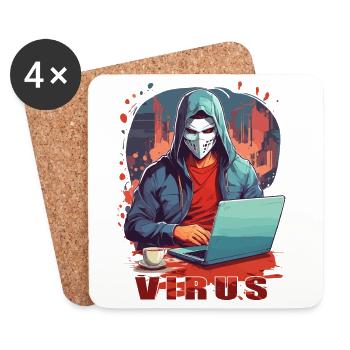 Anonymous Hacker - Coasters (set of 4) - white - Front