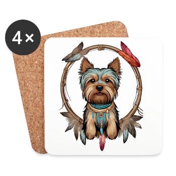 Yorkshire Terrier Dream Catcher - Coasters (set of 4) - white - Front