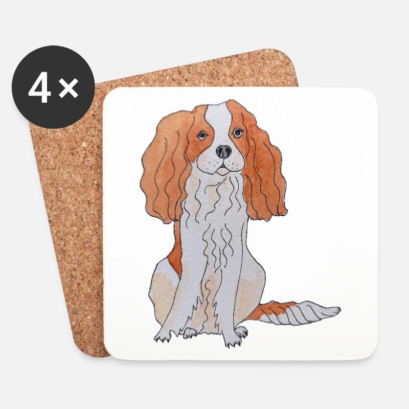 Cavalier King Charles Spaniel Fun - Coasters (set of 4) - white