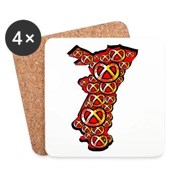 Region Elsass Pretzel Blason - Untersetzer (4er-Set) - Weiß - Vorne