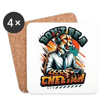 Video Gaming Cheetaah Esport Gaming Nerd Gamer - Untersetzer (4er-Set) - Weiß - Vorne