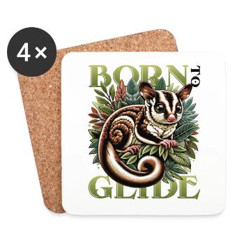 Australian Sugar Glider Short-headed Gliders - Coasters (set of 4) - white - Front