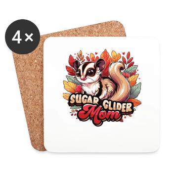 Australian Sugar Glider Short-headed Gliders - Coasters (set of 4) - white - Front