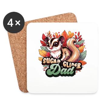 Australian Sugar Glider Short-headed Gliders - Coasters (set of 4) - white - Front