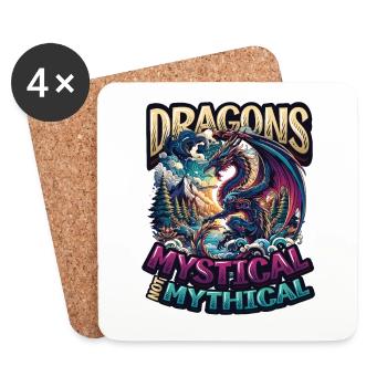 Dragon Lovers Dragons du monde fantastique - Dessous de verre (lot de 4) - blanc - Devant