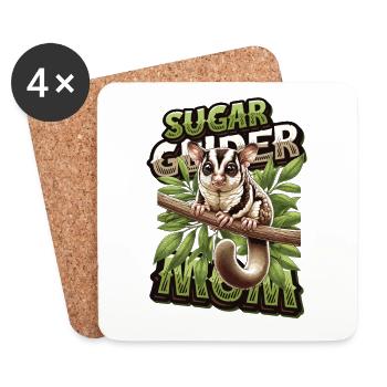 Australian Sugar Glider Short-headed Gliders - Coasters (set of 4) - white - Front