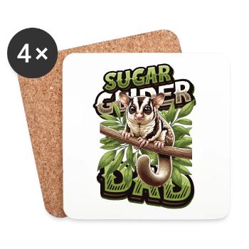Australian Sugar Glider Short-headed Gliders - Coasters (set of 4) - white - Front