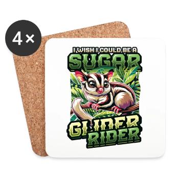 Australian Sugar Glider Short-headed Gliders - Coasters (set of 4) - white - Front