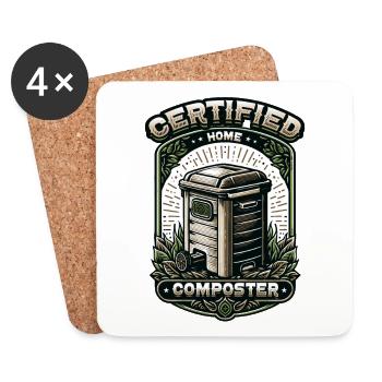 Composting Enthusiast Vermiculture Kompostierung - Coasters (set of 4) - white - Front