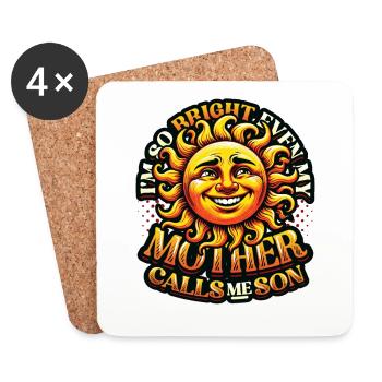 Funny Pun Son Sun Humorous Sayings - Coasters (set of 4) - white - Front
