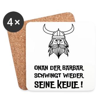 Onan der Barbar - Untersetzer (4er-Set) - Weiß - Vorne