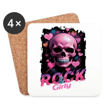 Rock & Girly - Coasters (set of 4) - white - Front