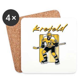 Hockey sur glace de Krefeld - Dessous de verre (lot de 4) - blanc - Devant