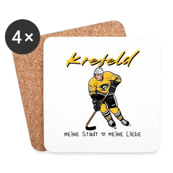 Krefeld - Meine Stadt Meine Liebe Eishockey - Untersetzer (4er-Set) - Weiß - Vorne