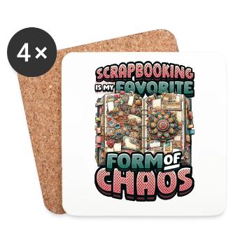 Mädchen Scrapbooking Enthusiast Scrapbook - Untersetzer (4er-Set) - Weiß - Vorne