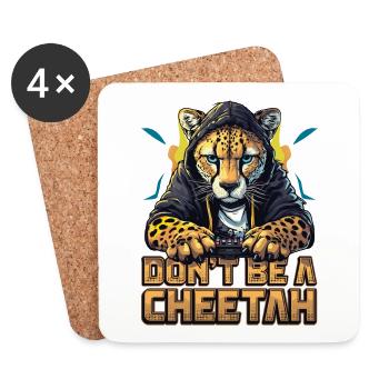 Video Gaming Cheetah Esport Gaming Nerd Gamer - Untersetzer (4er-Set) - Weiß - Vorne