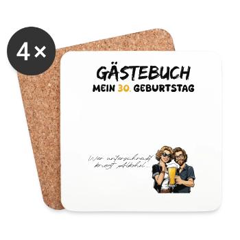 Gästebuch 30 Geburtstag 30 Jahre 1994 - Untersetzer (4er-Set) - Weiß - Vorne