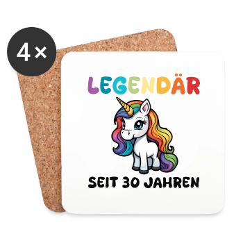 Legendär Seit 30 Jahren Einhorn - Untersetzer (4er-Set) - Weiß - Vorne