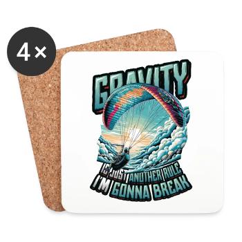 Skydiving Parachute Skydiving Paragliding - Coasters (set of 4) - white - Front